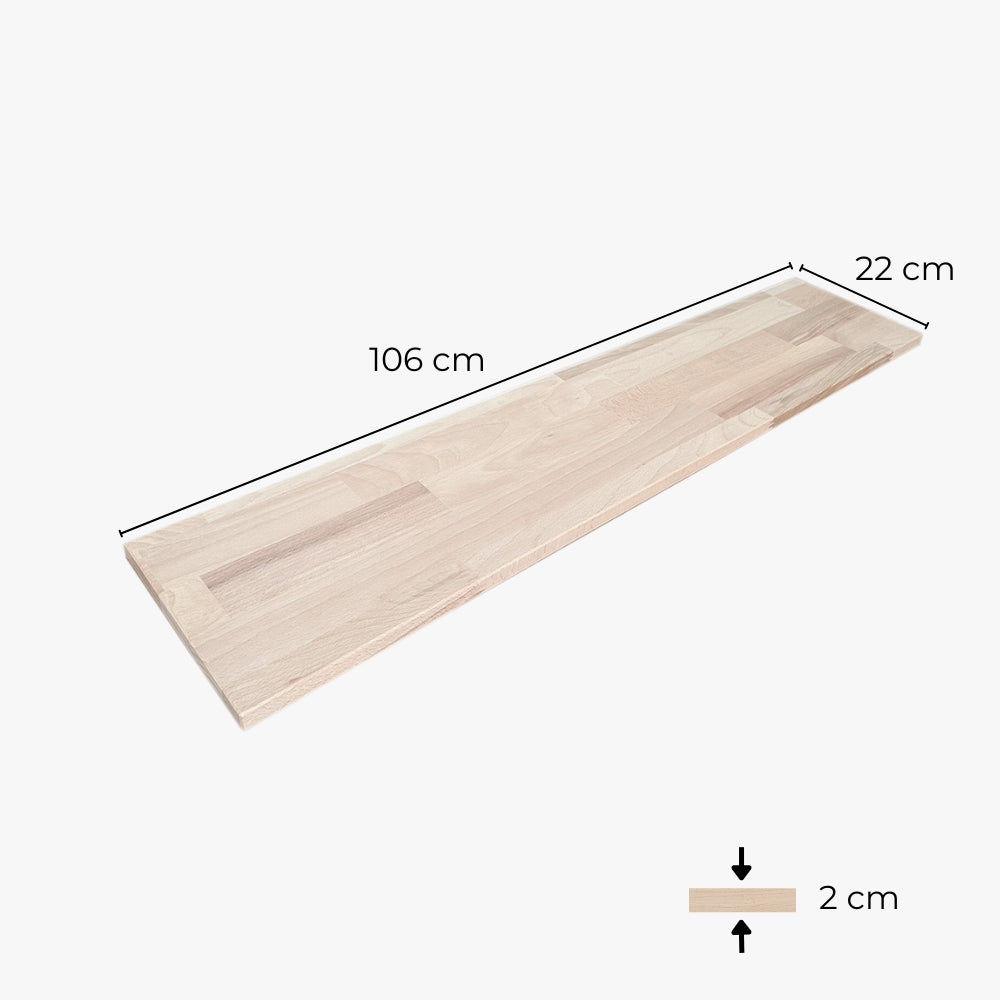 Ungeölte bzw. naturbelassene Holzplatte aus massivem Buchenholz