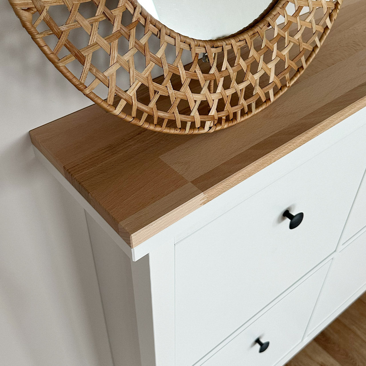 Hemnes Schuhschrank Deckplatte aus Buchenholz: ungeölt