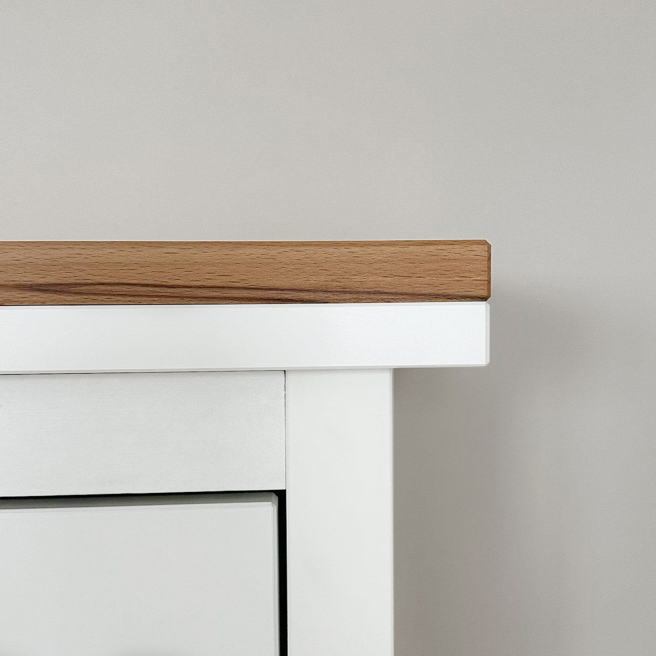 Deckplatte aus massivem Buchenholz für den Schuhschrank von IKEA