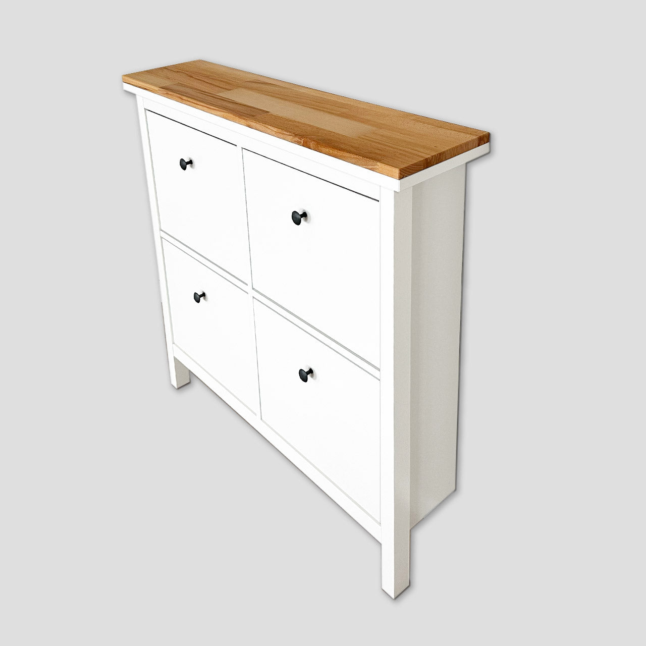 Schuhschrank Hemnes mit geölter Massivholzplatte
