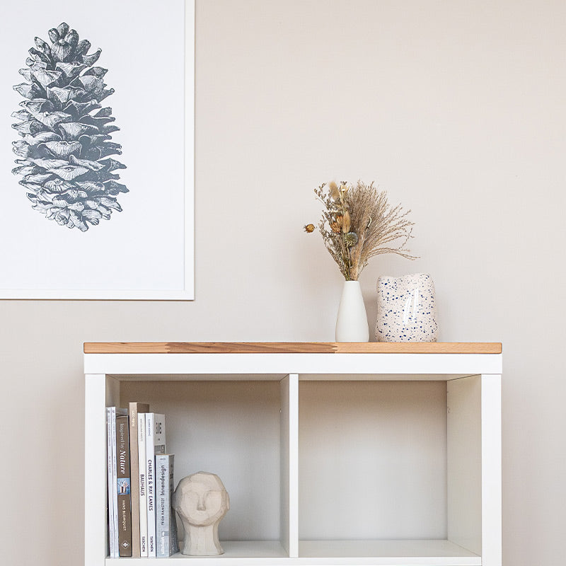 Kleines Sideboard mit Kallax Holzplatte auf 2x2 Regal