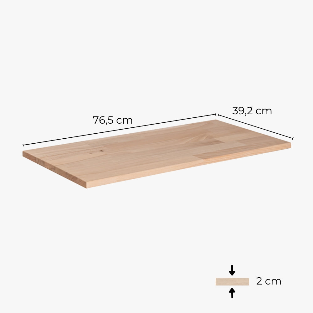 Holzplatte für Ikea Kallax Regal in heller Buche mit den Maßen: 76,5 x 39,2 x 2 cm