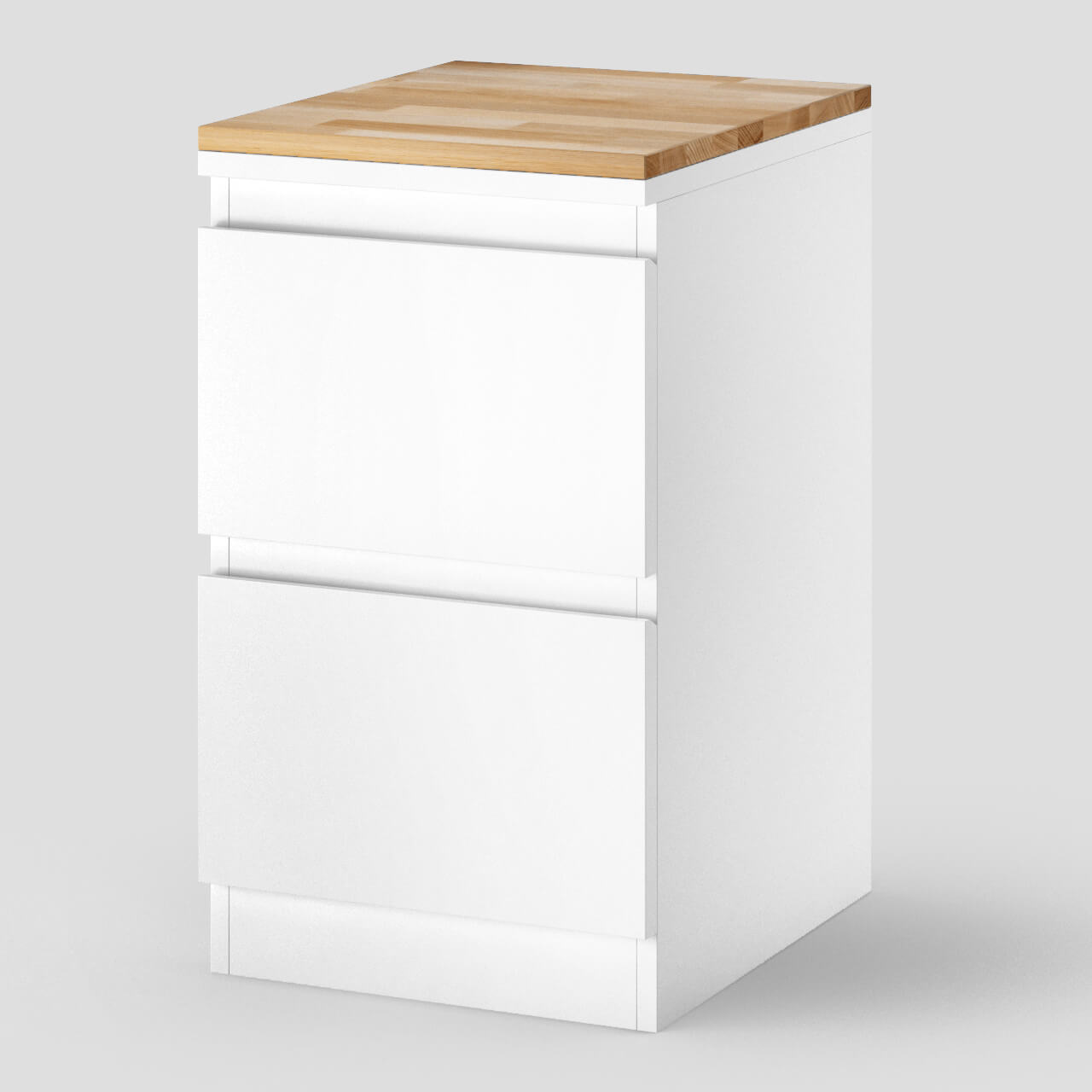 Ikea Malm Nachttisch mit geölter Massivholzplatte
