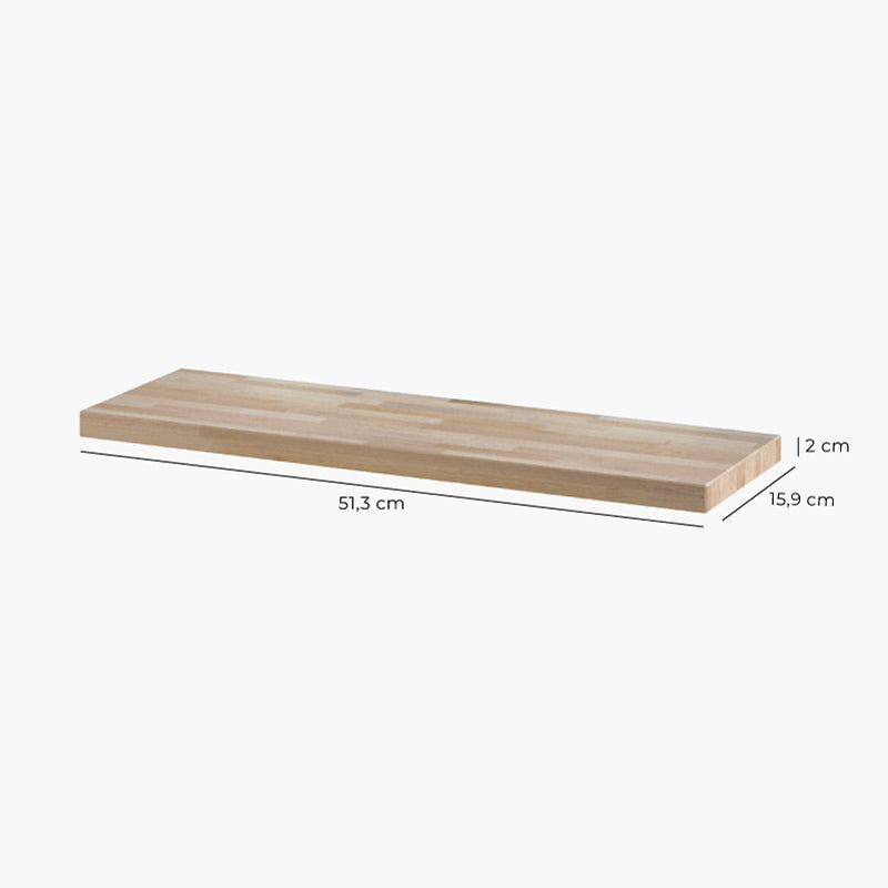 Holzplatte aus Buche natur für Ikea Trones mit den Maßen 51,3 x 15,9 x 2 cm