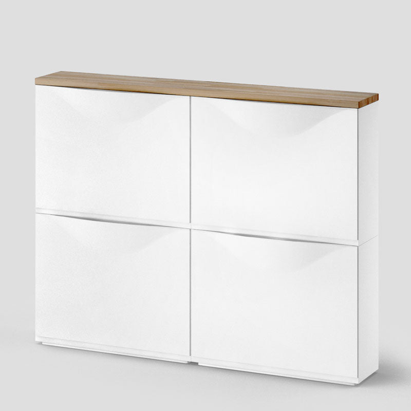 Geölte Auflageplatte aus Buche für 2 Trones Schuhschränke von Ikea