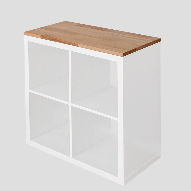 2x2 Kallax mit einer Decklplatte aus massivem Buchenholz