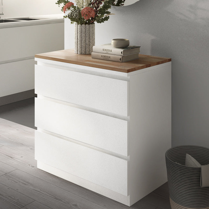 Ikea Malm Kommode mit Holzplatte