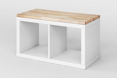 Ikea Kallax Regal mit Holzplatte