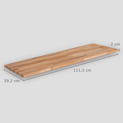 Maße der Deckplatte: Länge 111,3 cm; Tiefe 39,2 cm, Stärke 2 cm