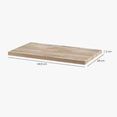 Holzplatte in Buche natur für Ikea Bissa mit den Maßen 48,9 x 28 x 2 cm