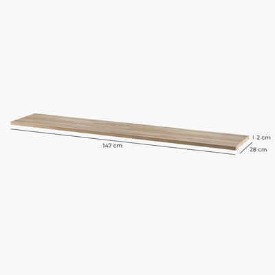 massive Holzplatte für Ikea Bissa Regal mit den Maßen 147 x 28 x 2 cm
