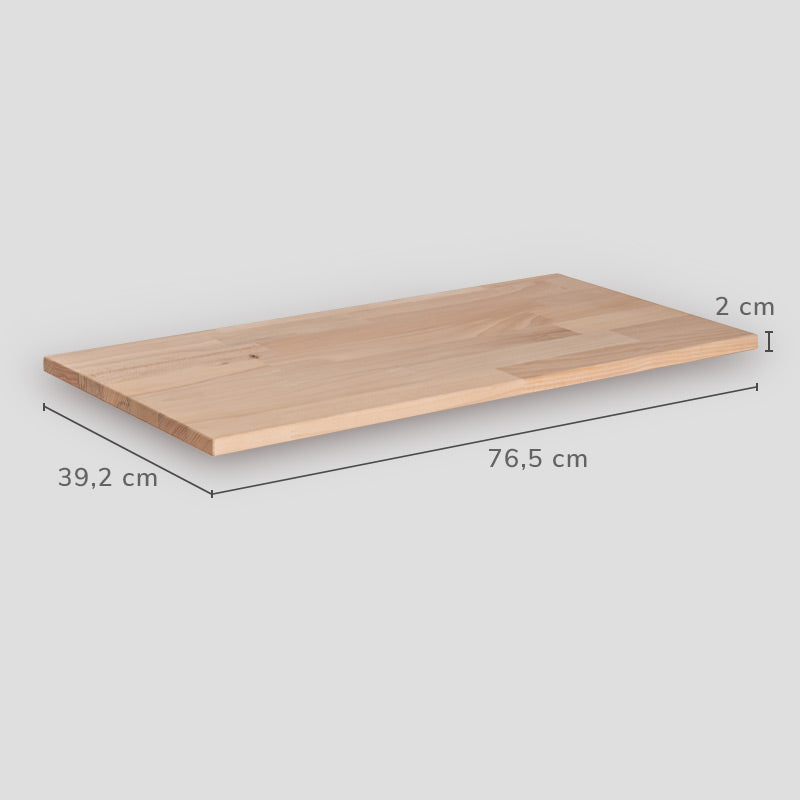 Holzplatte für Ikea Kallax Regal in heller Buche mit den Maßen: 76,5 x 39,2 x 2 cm