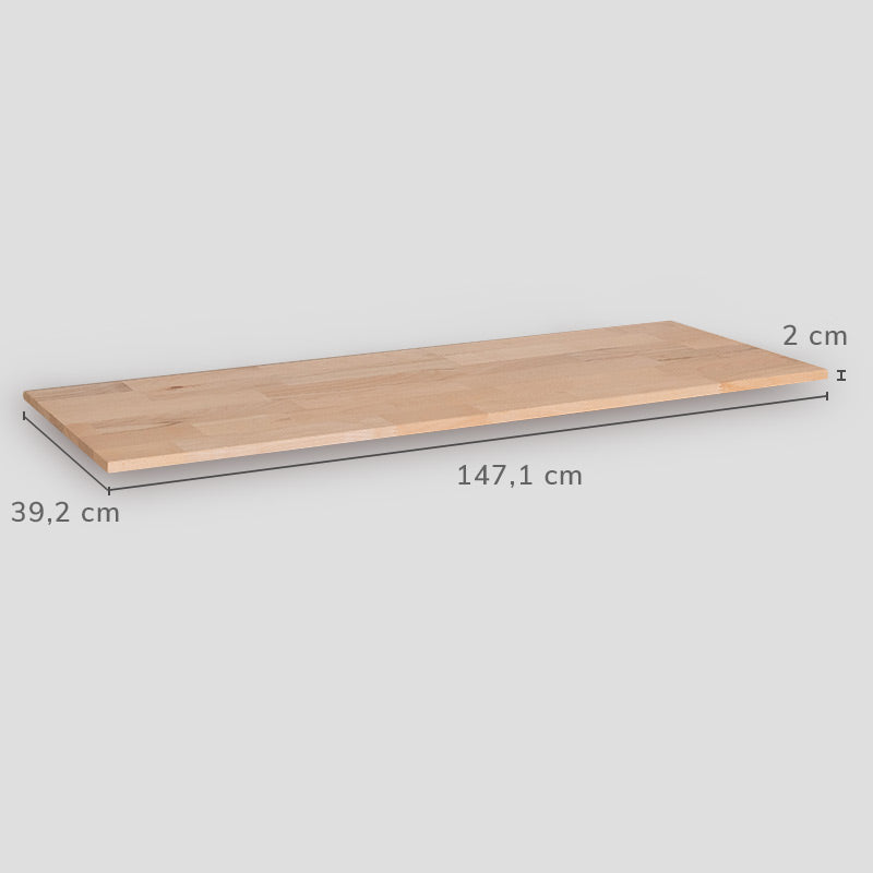 Abdeckplatte für IKEA Kallax Regal mit den Maßen: Länge 147,1 cm x Tiefe 39,2 cm  x Stärke 2 cm