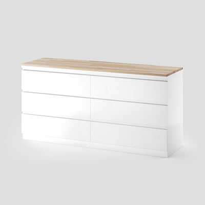 Ikea Malm Kommode mit 6 Schubladen und passender Holzplatte