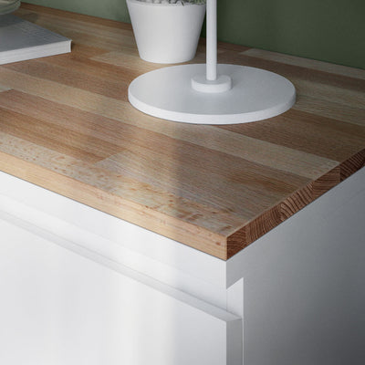 Detailansicht Massivholzplatte für Ikea Malm Kommode mit 160 cm