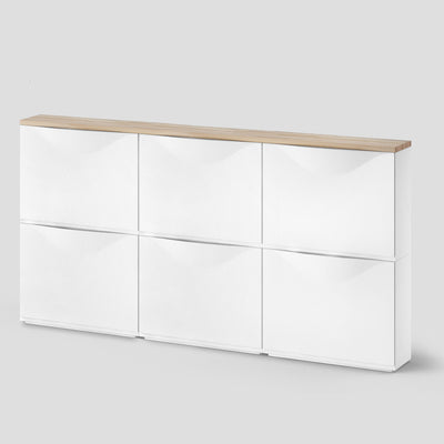 3 Ikea Trones Schuhschränke mit passgenauer Holzplatte aus Buche